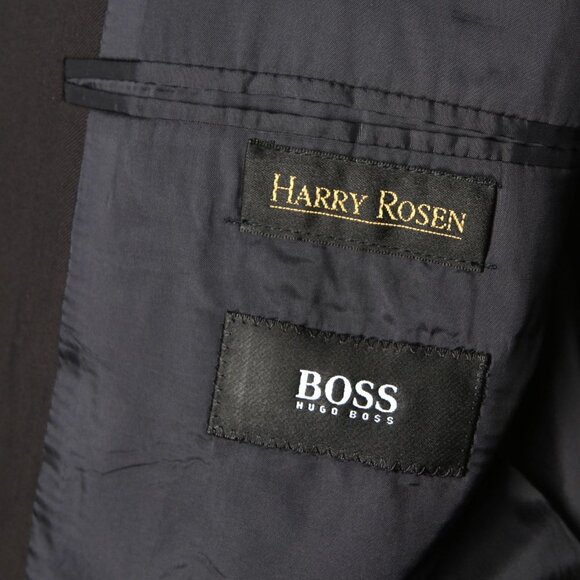 Hugo Boss Einstein Sigma Suit 100% Virgin Wool Crepe Black Classic Blazer Pants - Picture 12 of 16